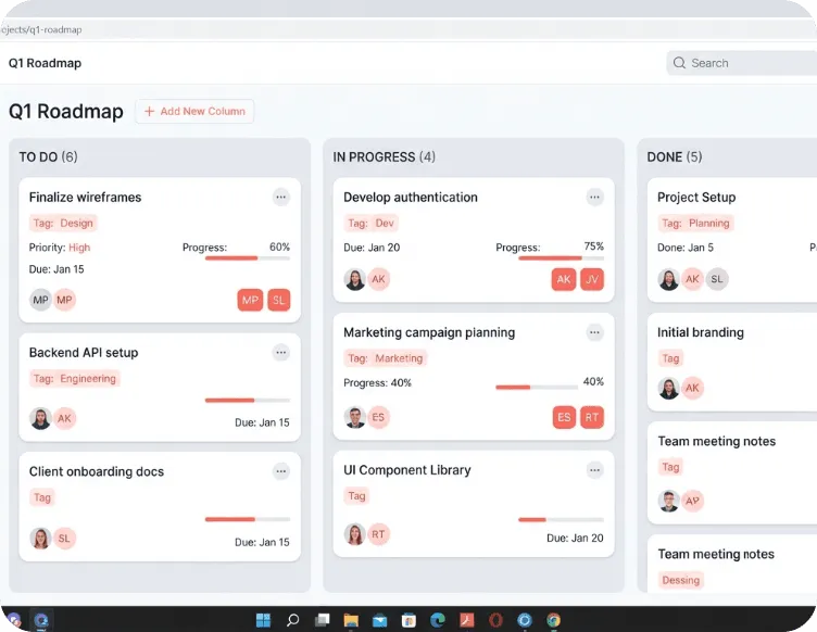 Asana project board showing WorkBuddy jobs as tasks.